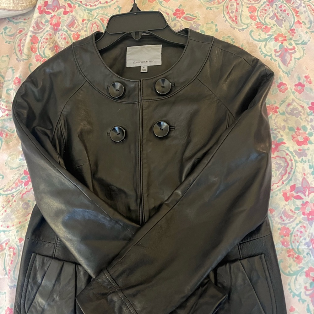 Vintage Classiques Entier by Nordstrom. Black 100% Leather Jacket XS.